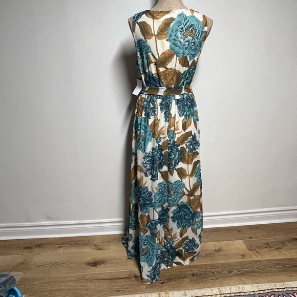 NWT Joyfolie Mia Joy Miriam Maxi Dress Teal floral Sz M - Picture 4 of 8